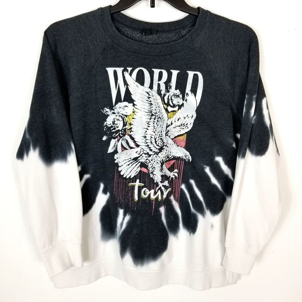 Torrid  Women Plus Sweatshirt Fleece Eagle Tie-Dye Size 1X  Black  Pullover Cozy